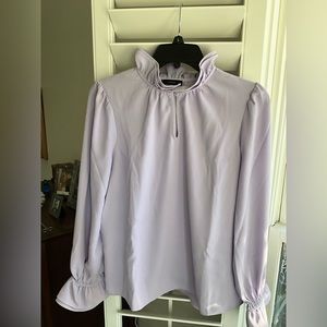 J. Crew Lavender Ruffle Blouse